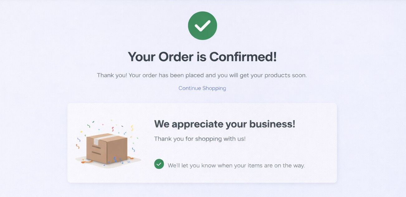 MVP – Order confirmation